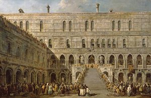 Kroningen av dogen av Venezia på Scala dei Giganti i Palazzo Ducale